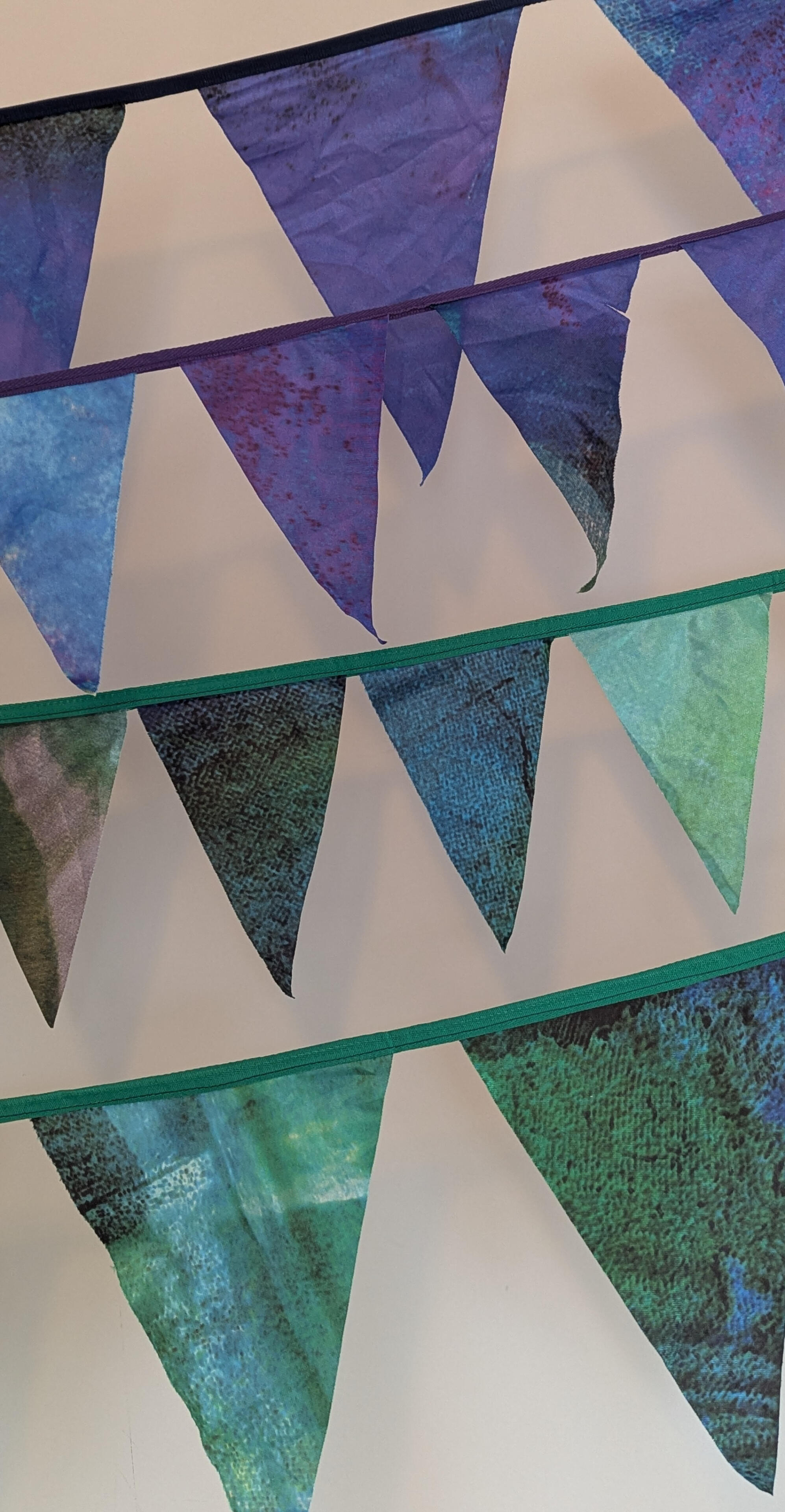 Wild Fringe Bunting decorating a long table lunch in a poly-tunnel